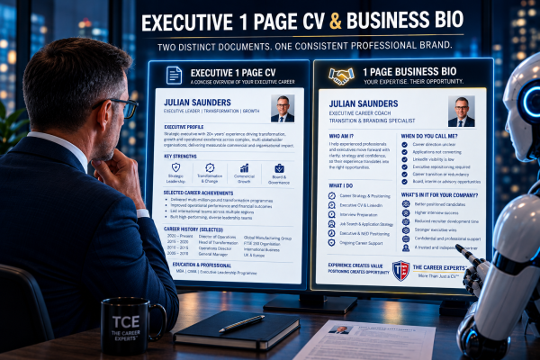 1 page cv & business bio